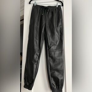 Bobbles & Lace Faux Leather Joggers NWT